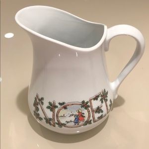 Holiday pitcher hand decorated Cordon Blue NOEL